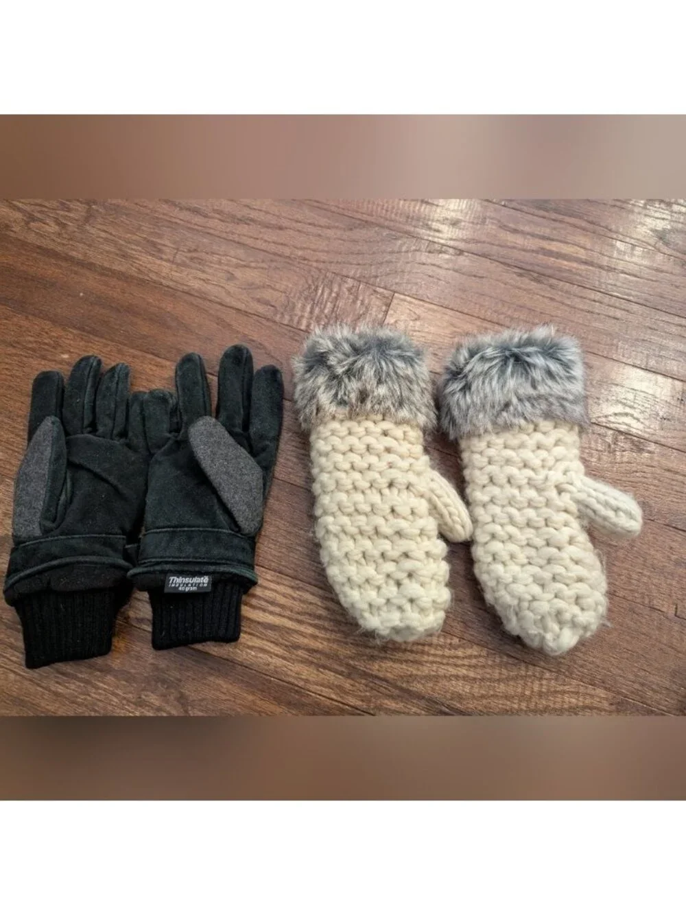 Gloves & Mittens Lot, Leather Gap Gloves, Love & Lore Knit mittens Women's M